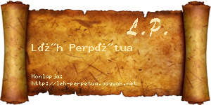 Léh Perpétua névjegykártya